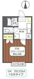 アルバ船堀 1Kの間取図画像