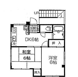 桜マンション 2DKの間取図画像