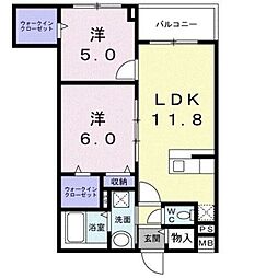 アルフォンブラ 3階2LDKの間取り