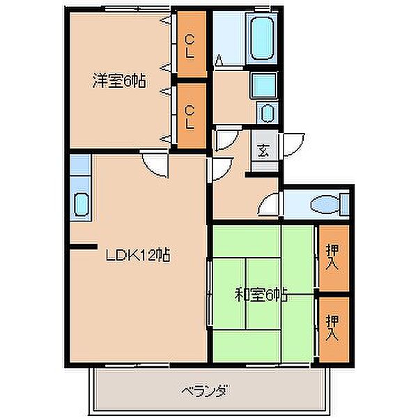 エクセル東櫛原 102｜福岡県久留米市東櫛原町(賃貸アパート2LDK・1階・57.00㎡)の写真 その2