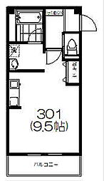 KM-2 ワンルームの間取図画像