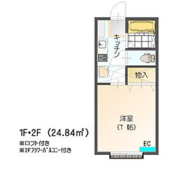 WESTPARK3 1Kの間取図画像