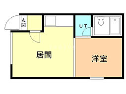 パークサイドF 1DKの間取図画像