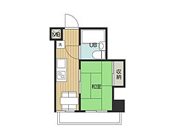 ゾンネンハイム牛込 3階1DKの間取り