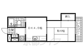 ハイツ奥田 202 ｜ 京都府宇治市五ヶ庄一里？（賃貸アパート1DK・2階・26.44㎡） その2