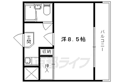 京都地下鉄東西線 山科駅 徒歩8分の賃貸マンション 5階1Kの間取り