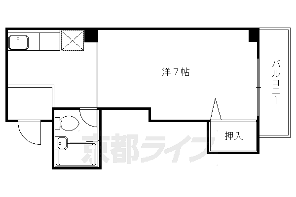 京都府京都市山科区小野蚊ケ瀬町(賃貸マンション1K・4階・21.20㎡)の写真 その2