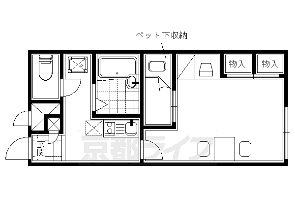 レオパレス　司 101｜京都府京都市伏見区竹田向代町(賃貸アパート1K・1階・21.81㎡)の写真 その2