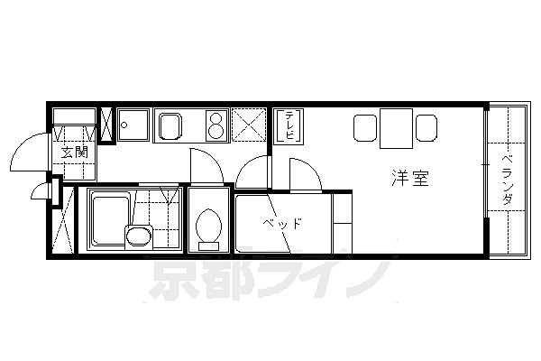 レオパレスインパクトI 404｜京都府京都市伏見区桃山町大島(賃貸マンション1K・4階・20.81㎡)の写真 その2