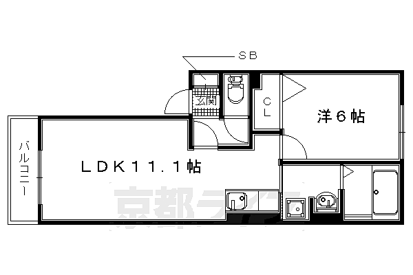 Ｄ－ｒｏｏｍ白鳳 202｜京都府宇治市五ケ庄日皆田(賃貸アパート1LDK・2階・40.95㎡)の写真 その2