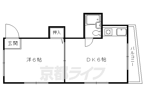 京都府京都市伏見区石田大山町(賃貸マンション1DK・2階・25.30㎡)の写真 その2