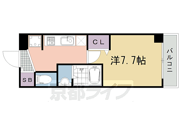 Ａ－ｍｏｎ観月橋ＮＩＦＵＮ 404｜京都府京都市伏見区桃山町泰長老(賃貸マンション1K・4階・25.00㎡)の写真 その2