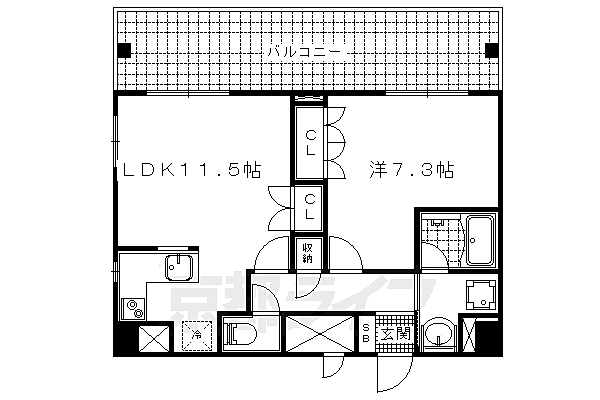 京都府京都市山科区音羽役出町(賃貸マンション1LDK・6階・48.12㎡)の写真 その2