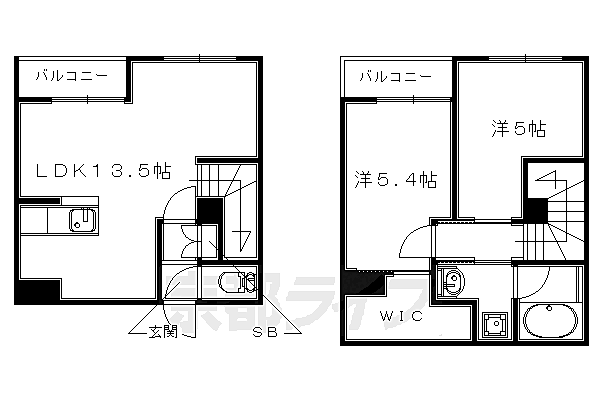 ラ・ベルヴィ 408｜京都府城陽市平川横道(賃貸マンション2LDK・4階・56.04㎡)の写真 その2