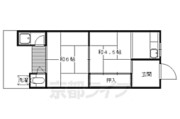 京都地下鉄東西線 東野駅 徒歩21分の賃貸アパート 1階2Kの間取り