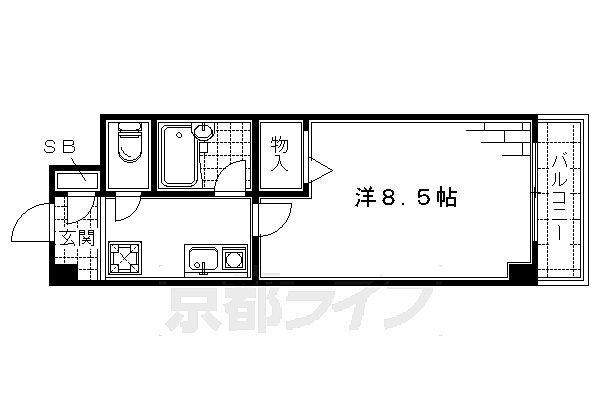 リバース桐山 207｜京都府京都市伏見区竹田内畑町(賃貸マンション1K・2階・23.80㎡)の写真 その2