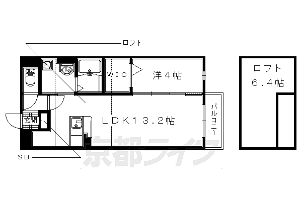 ラフレシール　エイメイ 201｜京都府八幡市八幡科手(賃貸アパート1LDK・2階・40.00㎡)の写真 その2