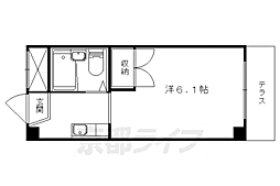 JR東海道・山陽本線 山科駅 徒歩10分の賃貸マンション 3階1Kの間取り