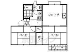 タウニィ半白 2階2DKの間取り