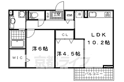 シューペリアII 3階2LDKの間取り