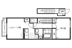 ベル福和　弐番館 2階1LDKの間取り