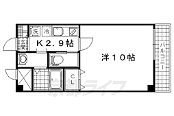 京都地下鉄東西線 小野駅 徒歩3分の賃貸マンション 5階1Kの間取り