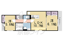 和幸館 306 3階2LDKの間取り