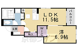 JR関西本線 加茂駅 徒歩6分の賃貸アパート 1階1LDKの間取り