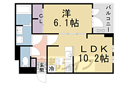 JR片町線(学研都市線) 長尾駅 徒歩7分の賃貸アパート 1階1LDKの間取り