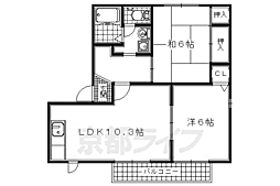 アイリス正道 2階2LDKの間取り