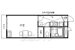 レオパレス墨染 1階1Kの間取り