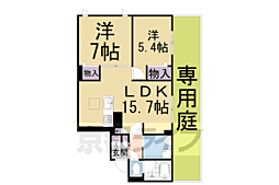 Ｌａ　Ｊｏｌｌａ城陽 1階2LDKの間取り