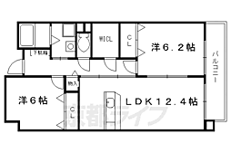 パン・スケープ 4階2LDKの間取り