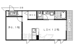 メゾンド本町 1階1LDKの間取り