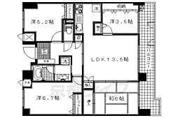 東急ドエルアルス伏見深草 2階4LDKの間取り