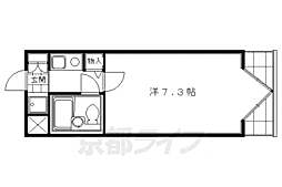 ＤＥＴＯＭ−1桃山御陵 3階1Kの間取り