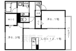 ソレイユ 1階2LDKの間取り