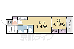 Green Garden 1DKの間取図画像