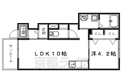 チェリーブラッサム 1LDKの間取図画像