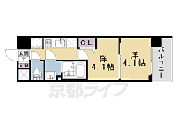 アスヴェル京都西大路SOUTH 2Kの間取図画像
