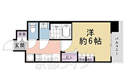 プレサンス十条凛華 1Kの間取図画像