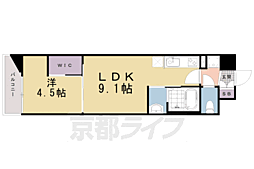 スワンズ京都東寺ガーデン 1LDKの間取図画像