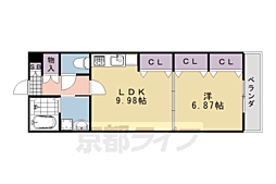 キャトルセゾン嵐山 1LDKの間取図画像
