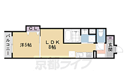 CloverResidence京都西大路 1DKの間取図画像