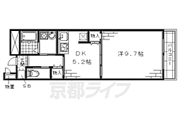 プレアデス桃山 1DKの間取図画像