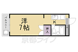 パストラル嵐山 1Kの間取図画像