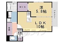 アビタシオン西院 1LDKの間取図画像