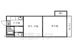 アーバンヒル桃山 2Kの間取図画像