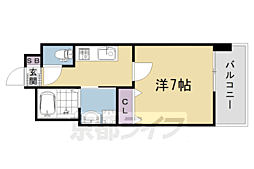 ベラジオ雅び京都西院II 1Kの間取図画像