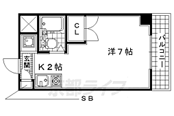 コリンノルド 1Kの間取図画像